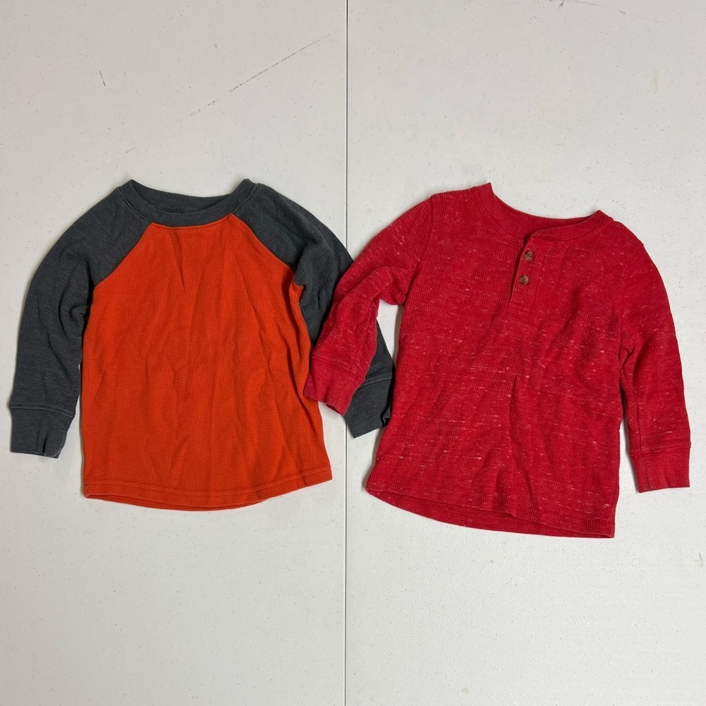 Jumping Beans Long Sleeve Waffle Tees 18M